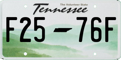 TN license plate F2576F