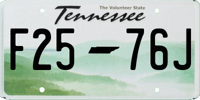 TN license plate F2576J