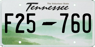 TN license plate F2576O