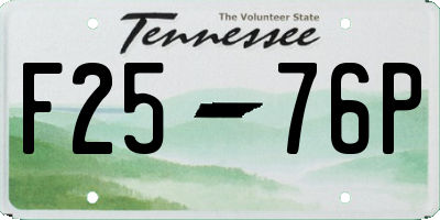 TN license plate F2576P