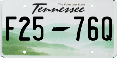 TN license plate F2576Q