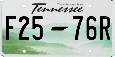 TN license plate F2576R