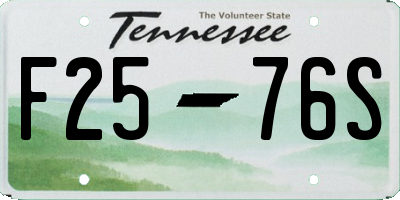 TN license plate F2576S