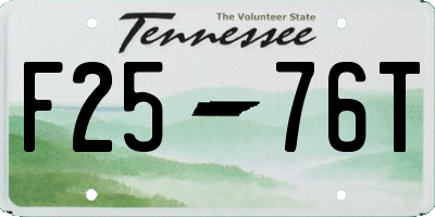 TN license plate F2576T