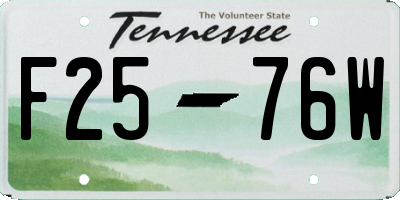 TN license plate F2576W