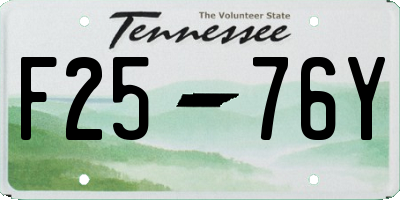TN license plate F2576Y