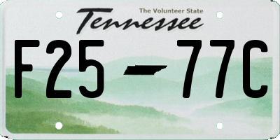 TN license plate F2577C