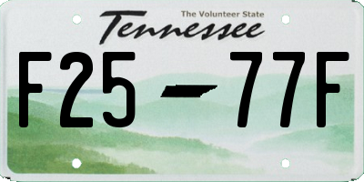 TN license plate F2577F
