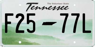 TN license plate F2577L