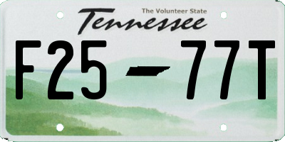 TN license plate F2577T
