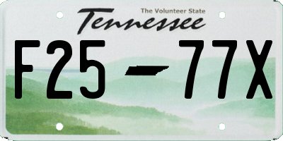 TN license plate F2577X