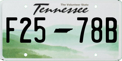 TN license plate F2578B