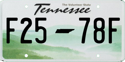 TN license plate F2578F