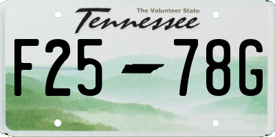 TN license plate F2578G