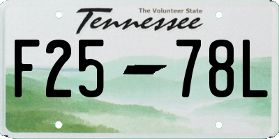 TN license plate F2578L