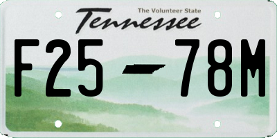 TN license plate F2578M