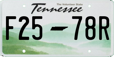 TN license plate F2578R
