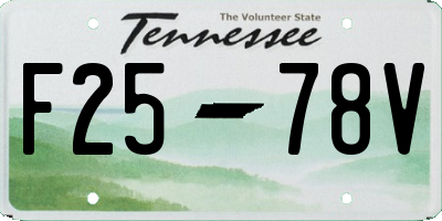 TN license plate F2578V