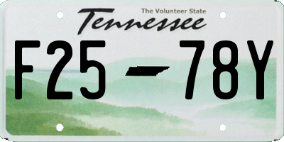 TN license plate F2578Y