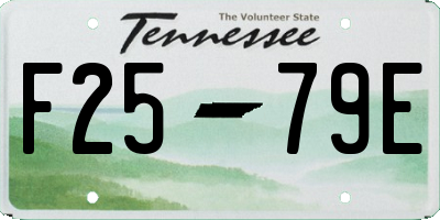 TN license plate F2579E