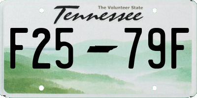 TN license plate F2579F