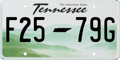 TN license plate F2579G