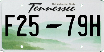 TN license plate F2579H