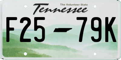 TN license plate F2579K