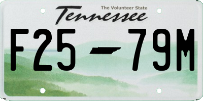 TN license plate F2579M