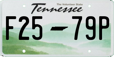 TN license plate F2579P