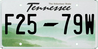 TN license plate F2579W