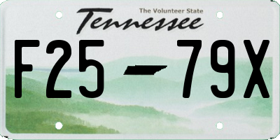 TN license plate F2579X