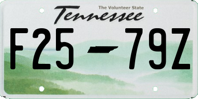 TN license plate F2579Z