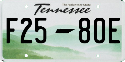 TN license plate F2580E