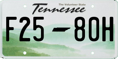 TN license plate F2580H