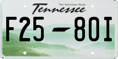 TN license plate F2580I