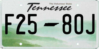 TN license plate F2580J