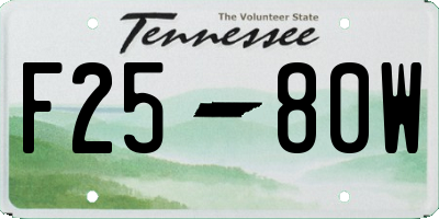 TN license plate F2580W