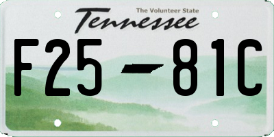 TN license plate F2581C