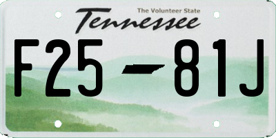 TN license plate F2581J