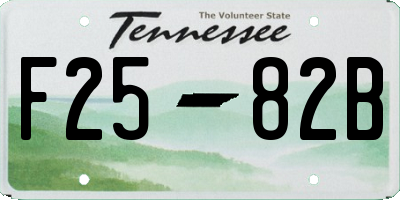 TN license plate F2582B