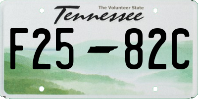 TN license plate F2582C