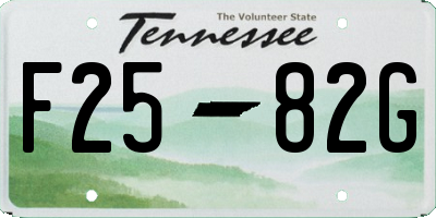 TN license plate F2582G