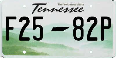 TN license plate F2582P