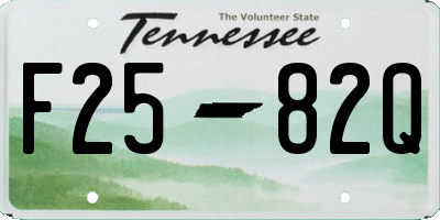 TN license plate F2582Q