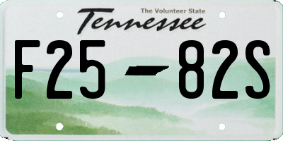 TN license plate F2582S