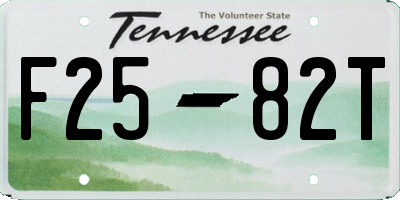TN license plate F2582T