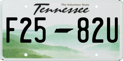 TN license plate F2582U