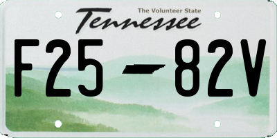 TN license plate F2582V