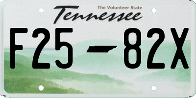 TN license plate F2582X